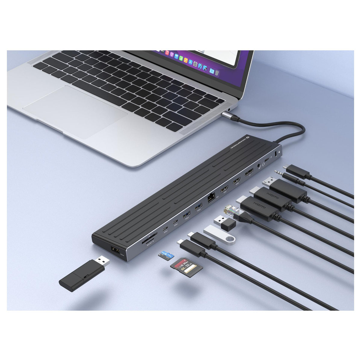 CONCEPTRONIC 14-1 Dock USB-C->2xHDMI/DP/2xUSB-C/+ 18cm sw