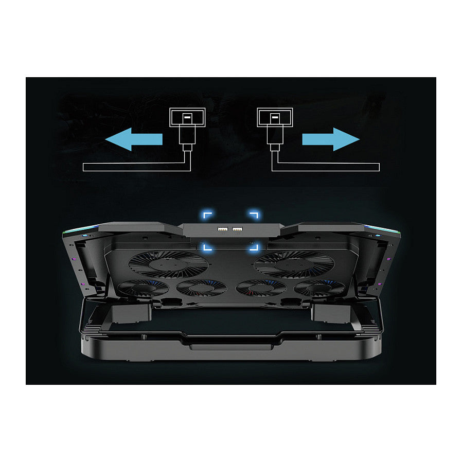 CONCEPTRONIC 6-Fan USB-A2.0 Laptop-Kühlpad 30Kg RGB 17" sw