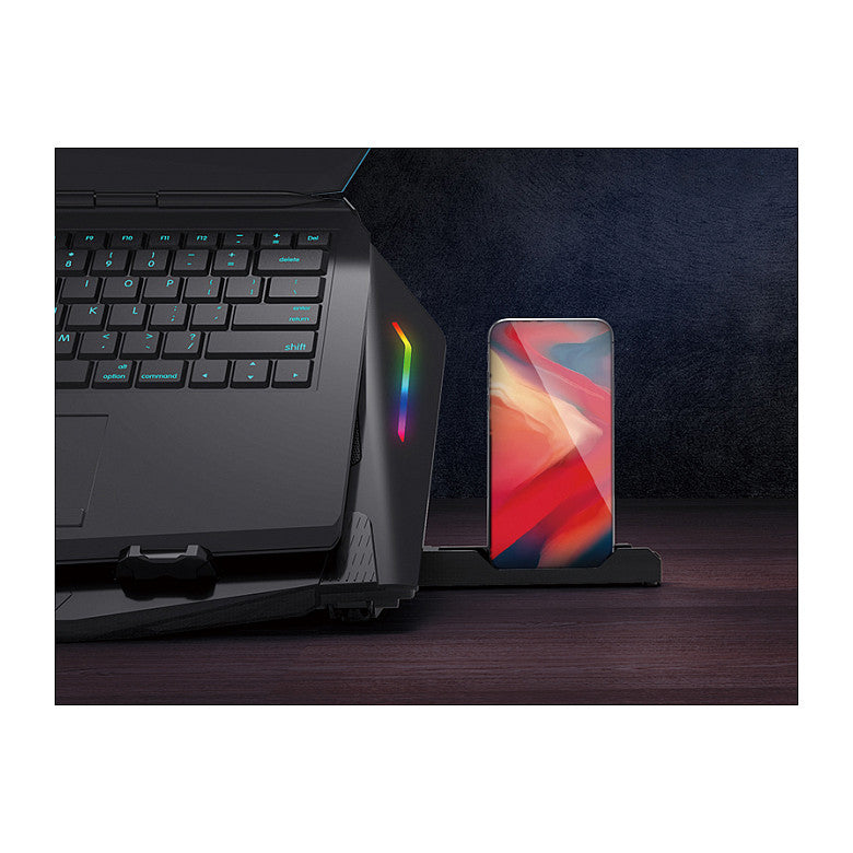 CONCEPTRONIC 2-Fan USB-A2.0 Laptop-Kühlpad 40Kg RGB 17" sw
