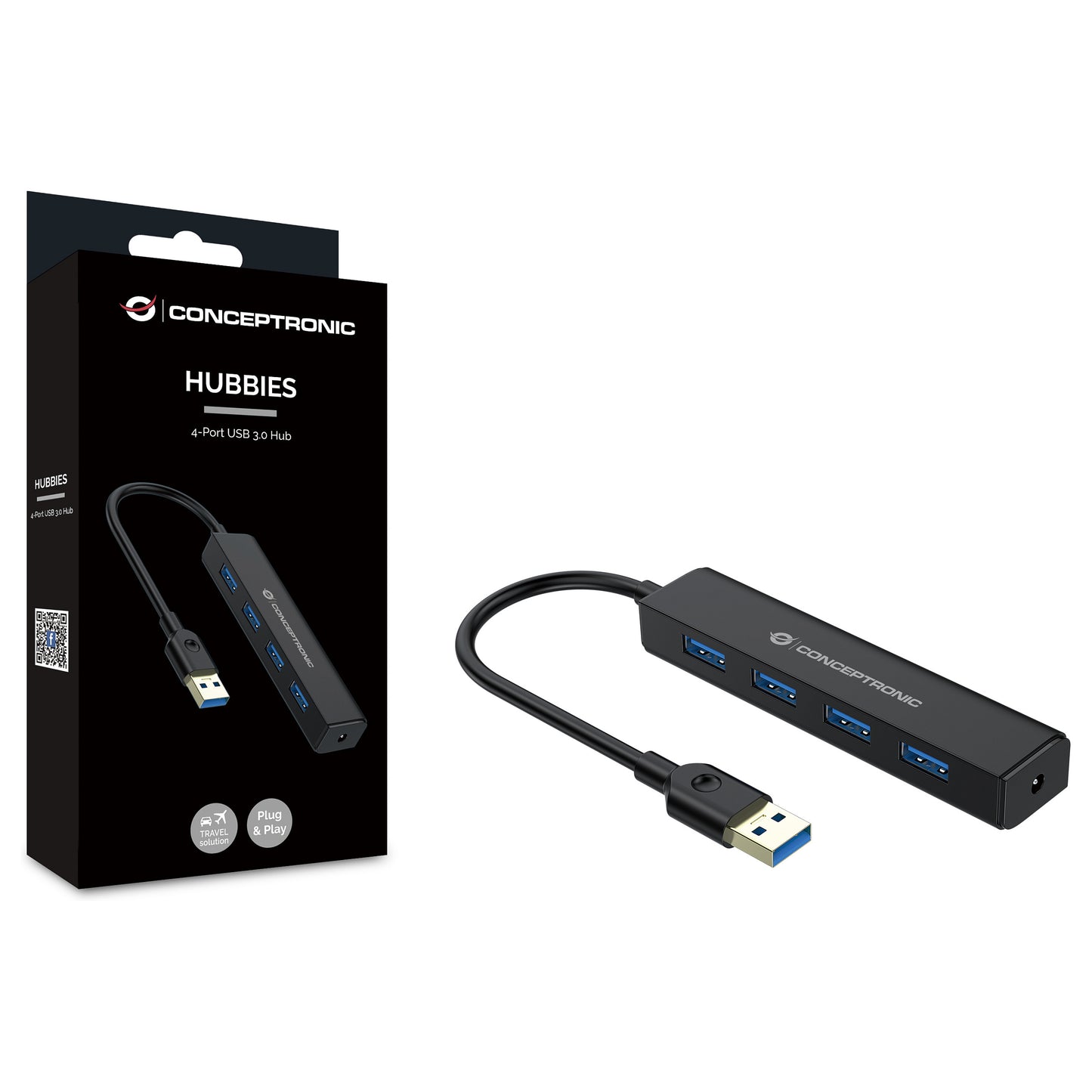 CONCEPTRONIC 4-Port Hub USB-A3.0->4xA3.0 o.Netz. sw