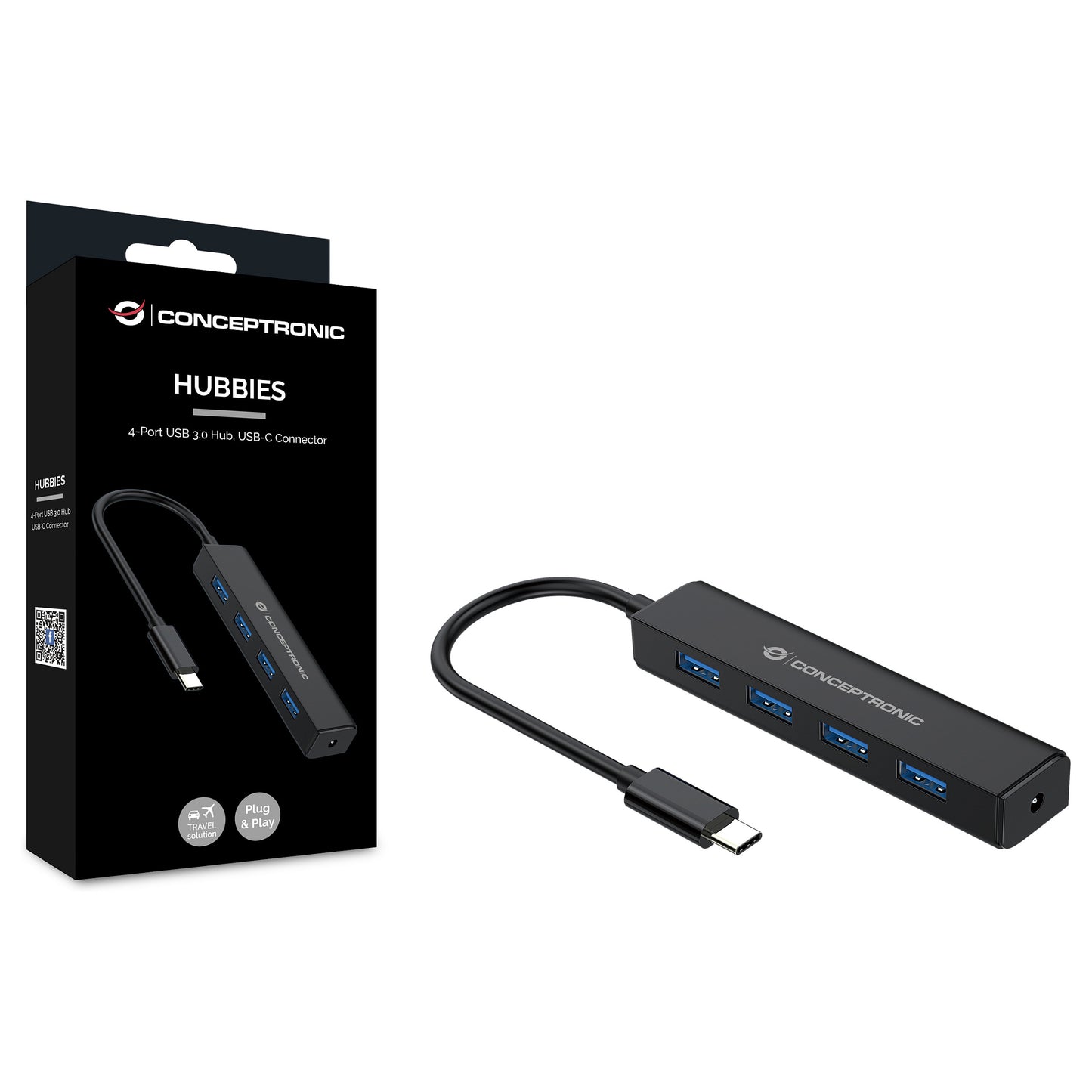 CONCEPTRONIC 4-Port Hub USB-C3.2Gen1->4xA3.0 o.Netz. sw