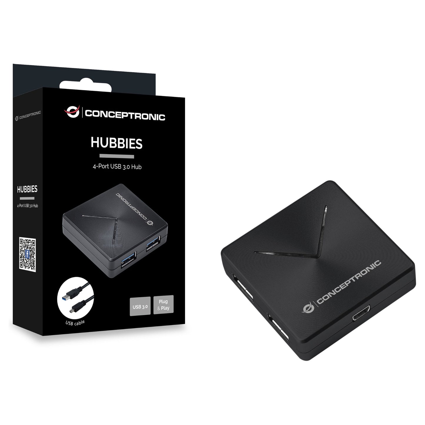CONCEPTRONIC 4-Port Hub USB-A3.0/Mini-B ->4xA3.0 o.Netz. sw