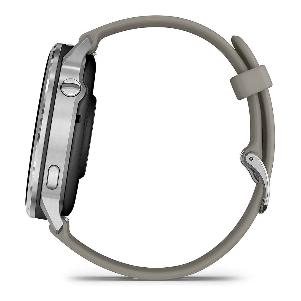 Garmin Venu 4 45mm Silikon-Armb. schwarz/silber/gra
