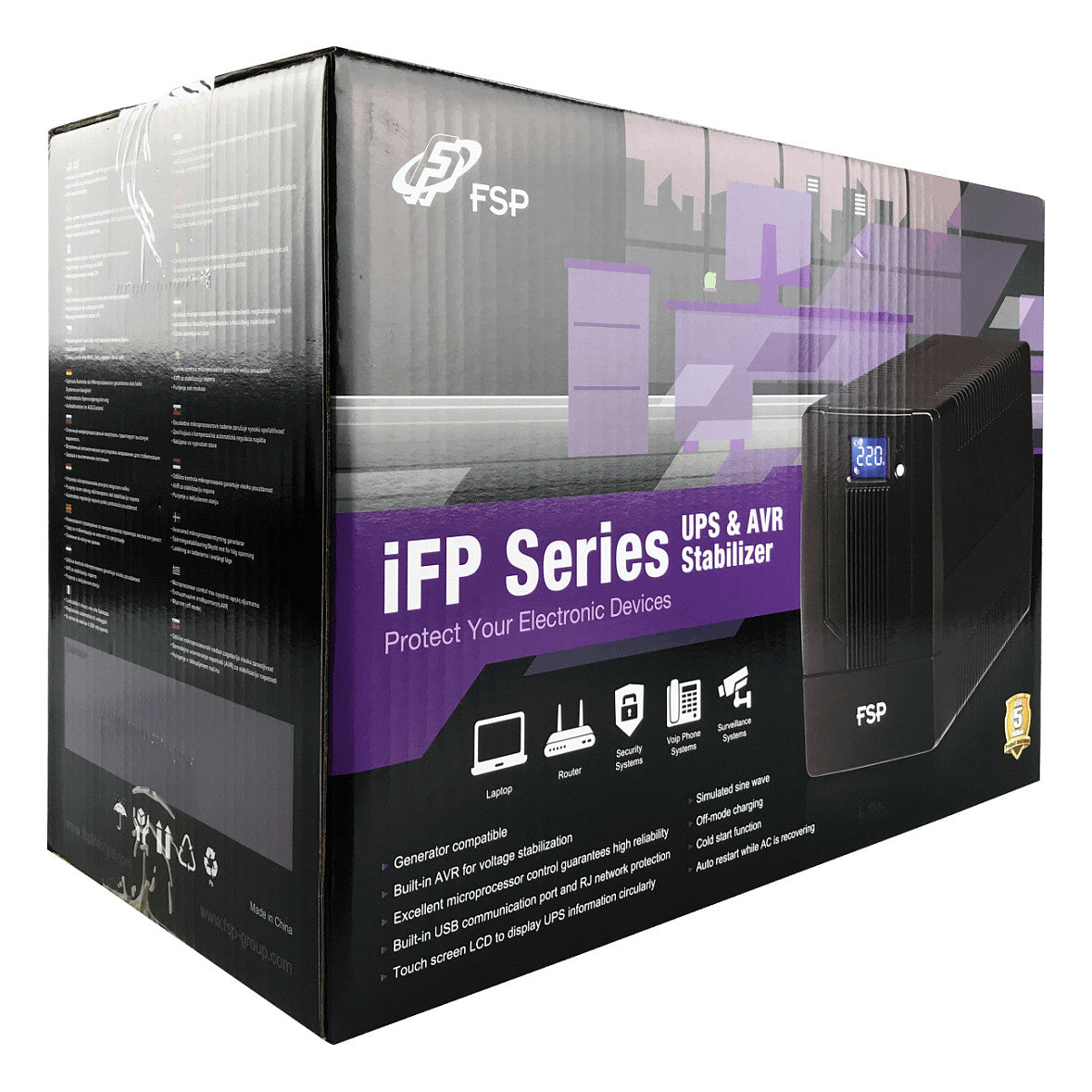 FSP iFP1000 Tower Line-interactive 1000VA 600W 2xSCHUKO 2xIEC LCD