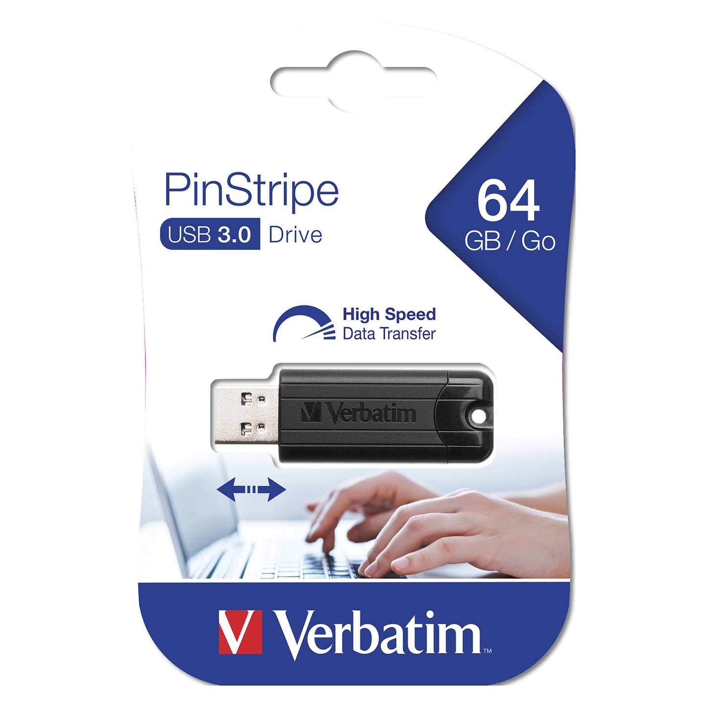STICK Pendrive Verbatim 64GB PinStripe USB 3.0