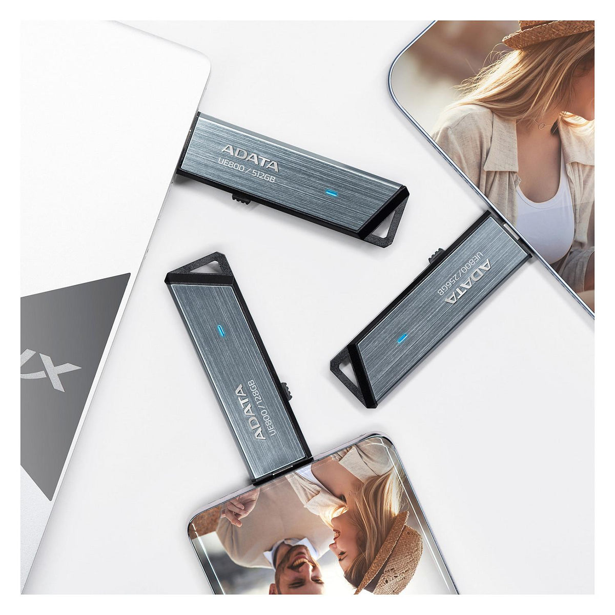 STICK ADATA UE800 2 TB (aluminium (gebrstet), USB-C 3.2 (10 Gbit/s))