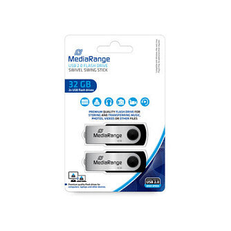 STICK MediaRange USB-Stick 32GB USB 2.0 Flexi 2er-Pack