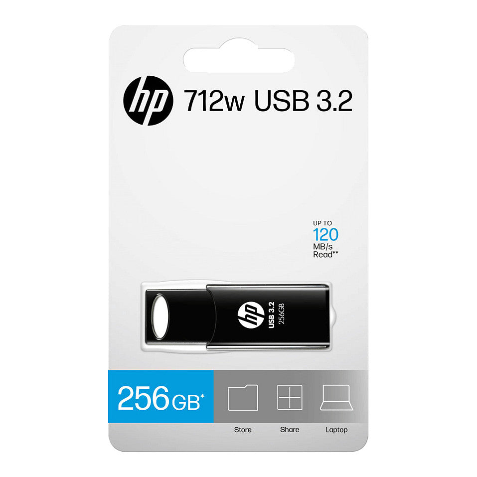STICK HP 256GB 712w Black USB 3.2 Flash Drive