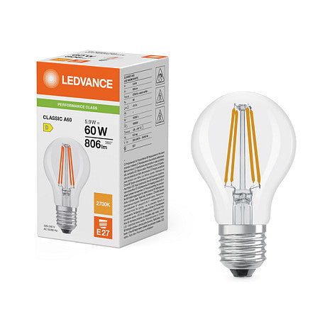 Osram LED Classic A 60 Filament P 5.9W 827 Clear E27 LED-Lampen, klassische Kolben