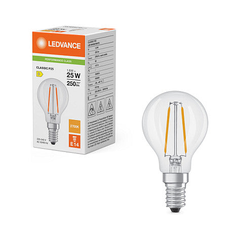 Osram LED Classic P 25 Filament P 1.8W 827 Clear E14 LED-Lampen, klassische Miniba