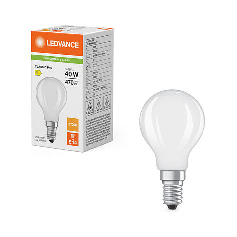 Osram LED Classic P 40 Filament P 3.4W 827 Frosted E14 LED-Lampen, klassische Mini