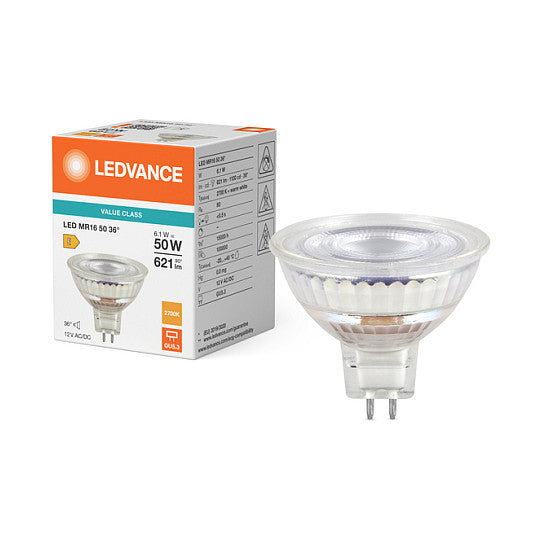 Osram LED MR16 50 36° P 6.1W 827 GU5.3 Niedervolt-LED-Reflektorlampen MR16 mit Ret