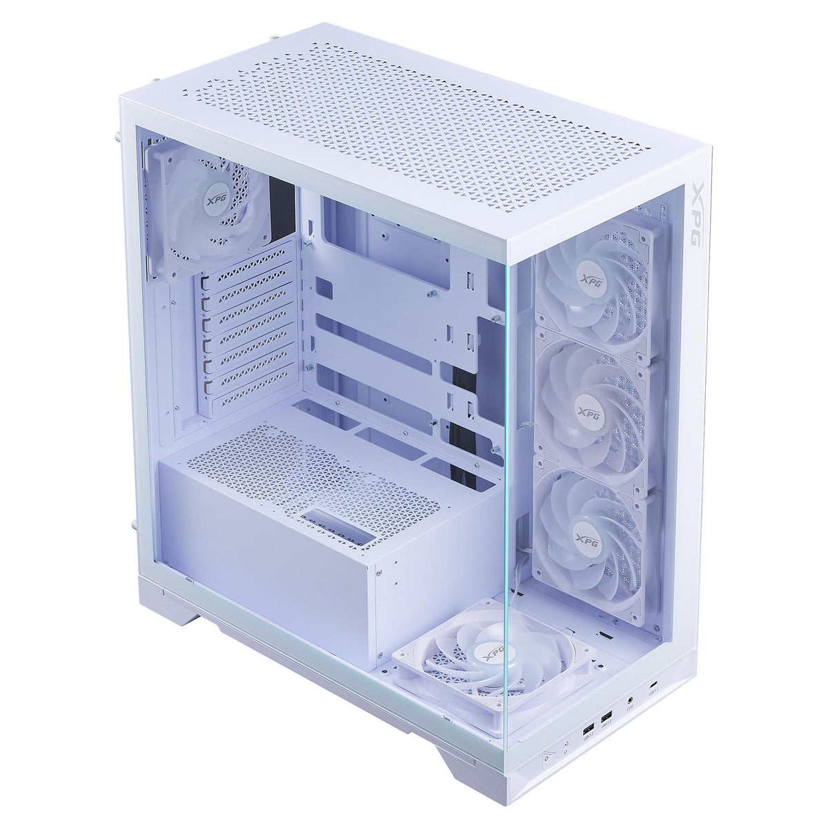 XPG Invader X BTF ATX Midi Tower weiß 5x120mm ARGB USB C