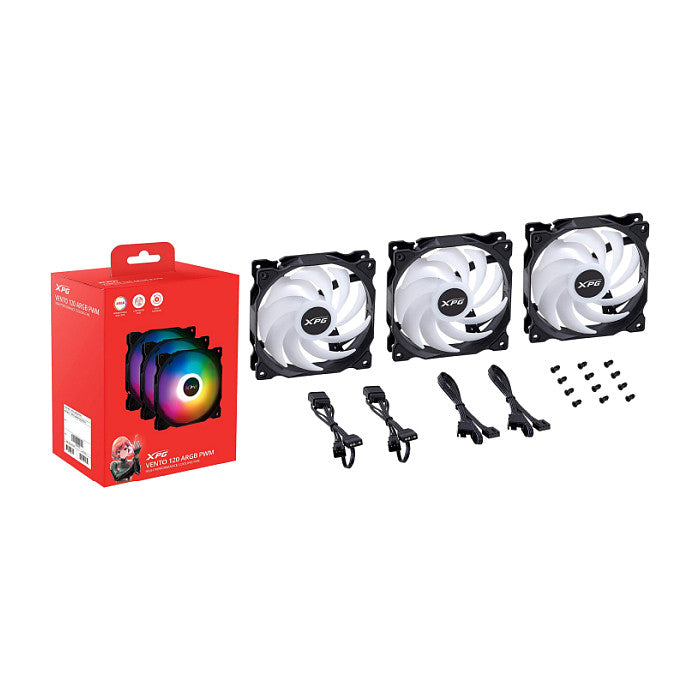 XPG Vento 120 ARGB PWM 120mm schwarz 3er Pack