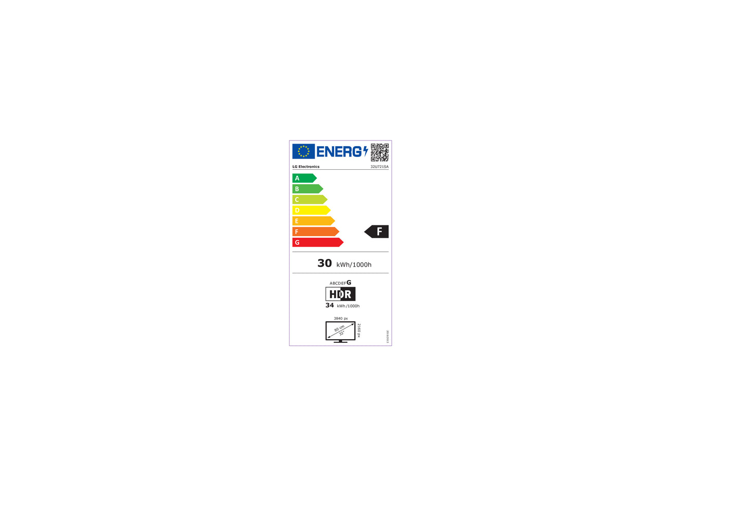80,0 cm/31,5" (3840x2160) LG 32U721SA-W 16:9 VA 5 ms 60Hz USB-C (65W) HDMI ×2 USB-A ×2 webOS White