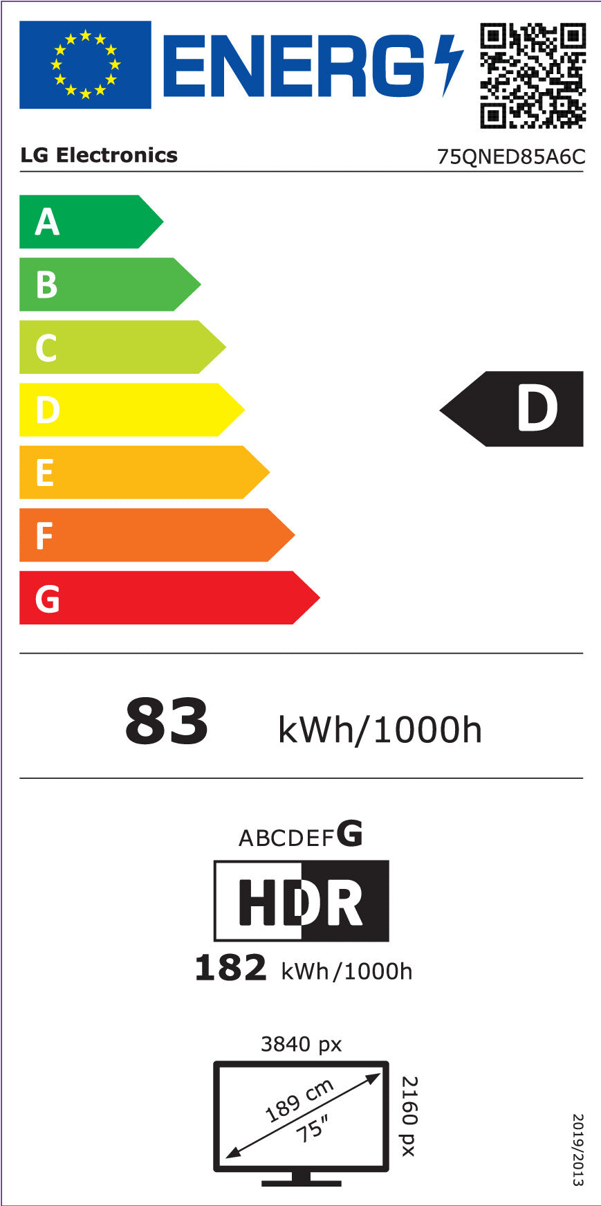 189,0cm/75" (3840×2160) LG 75QNED85A6C 16:9 QNED evo MiniLED 120Hz a8 Gen2 HDMI×4 USB×2 WiFi6 Black