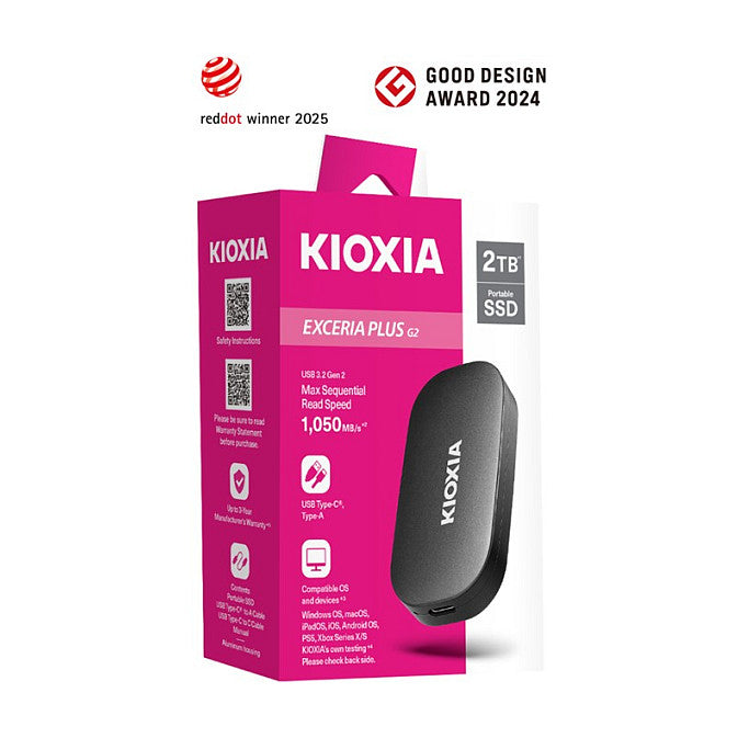 KIOXIA EXCERIA PLUS G2 2000GB Portable USB 3.2 Gen2 Type C
