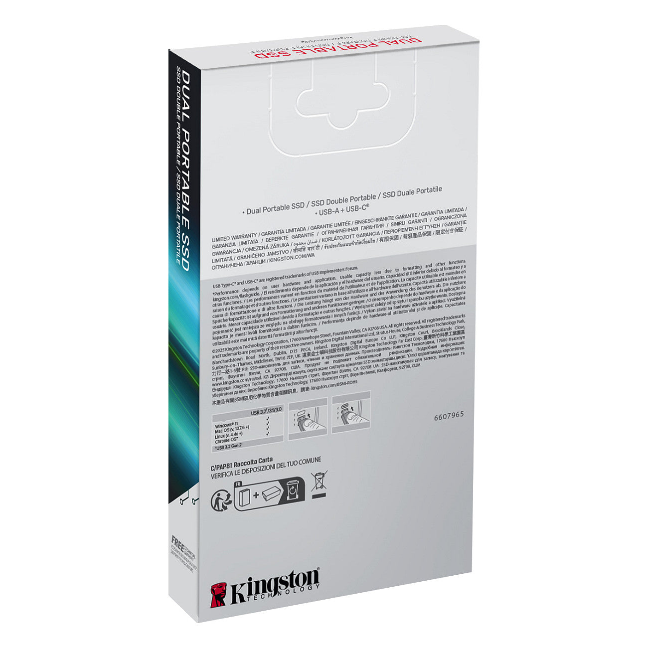 KINGSTON 512GB Dual USB-A/C PortableUp to 1050MB/s USB 3.2 Gen 2