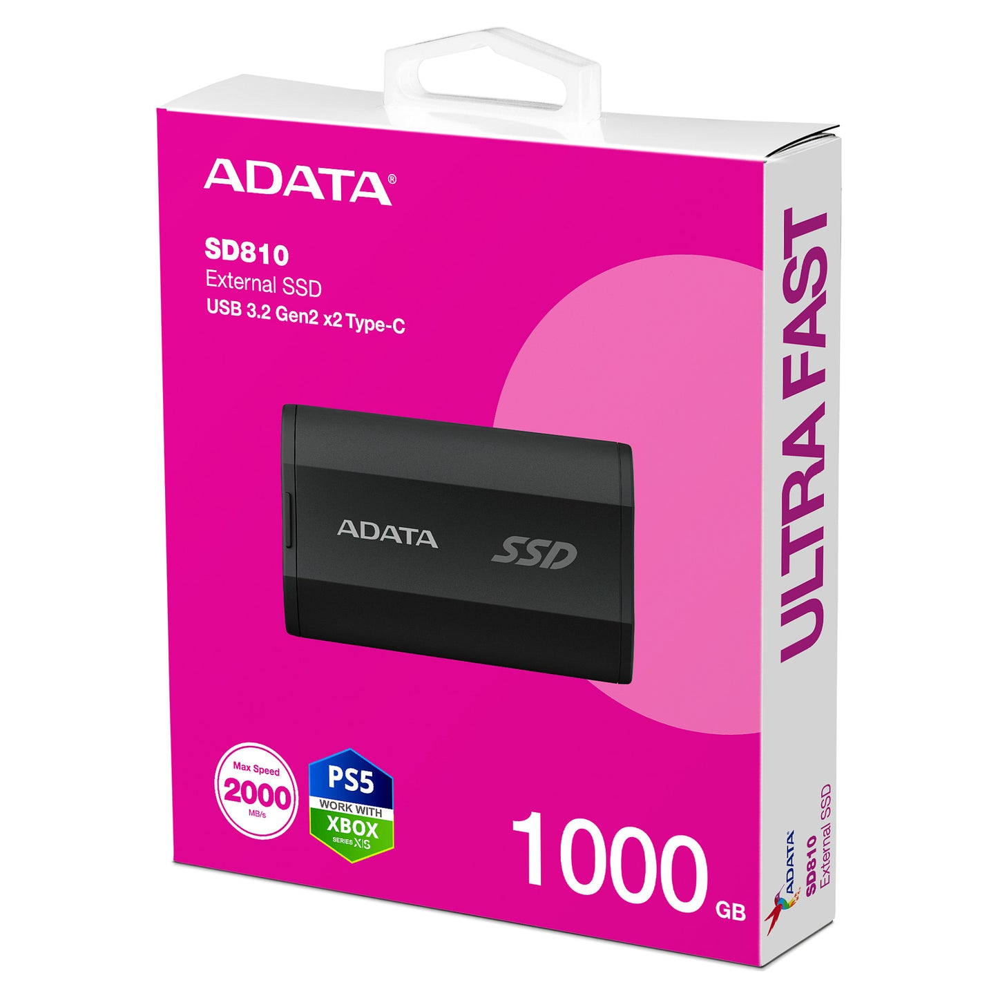 1TB ADATA SD810 (schwarz, USB-C 3.2 Gen 2x2 (20 Gbit/s))