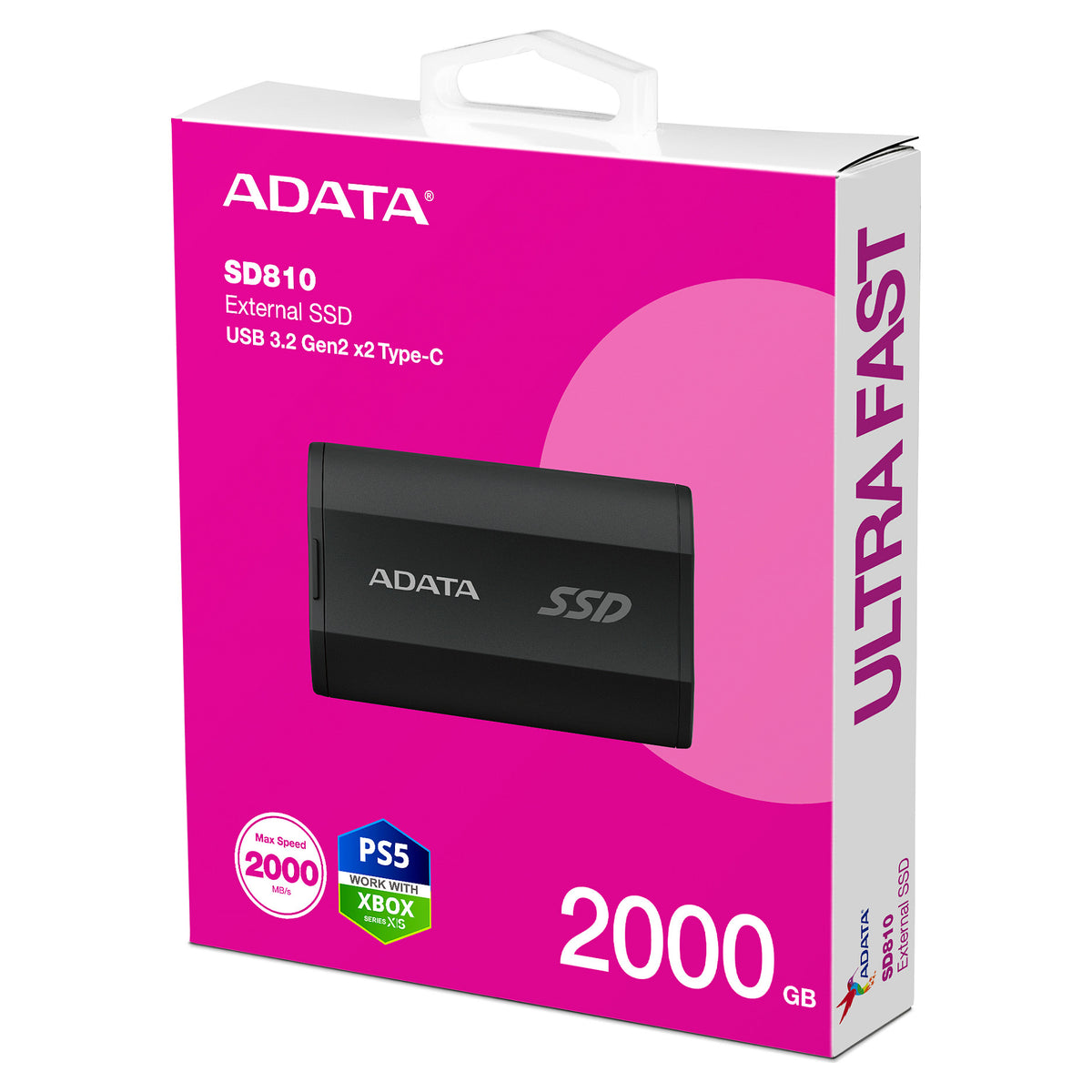 ADATA SD810 2 TB (schwarz, USB-C 3.2 Gen 2x2 (20 Gbit/s))