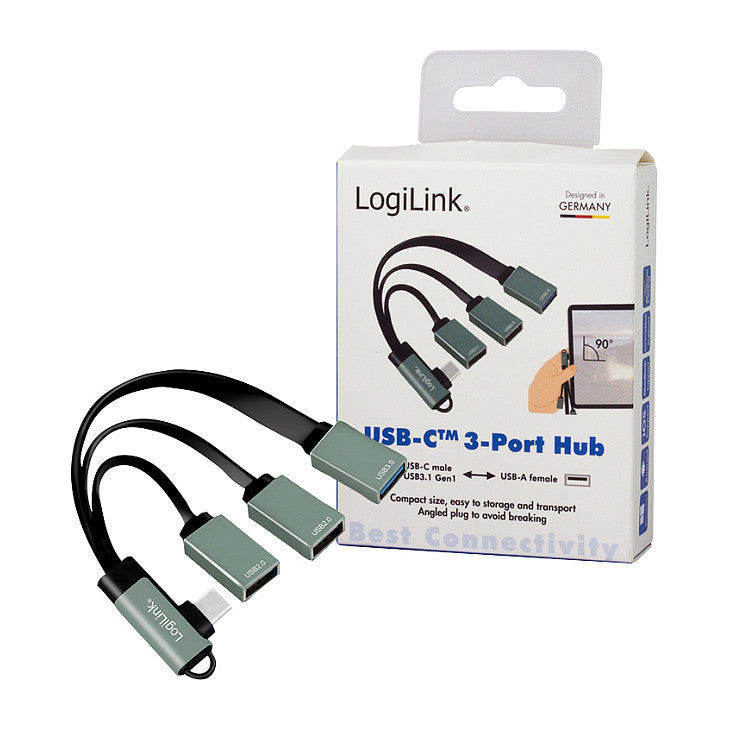 Logilink USB-HUB 3-Port,2xUSB2.0AF + 1xUSB3.0AF,gewink.Steck