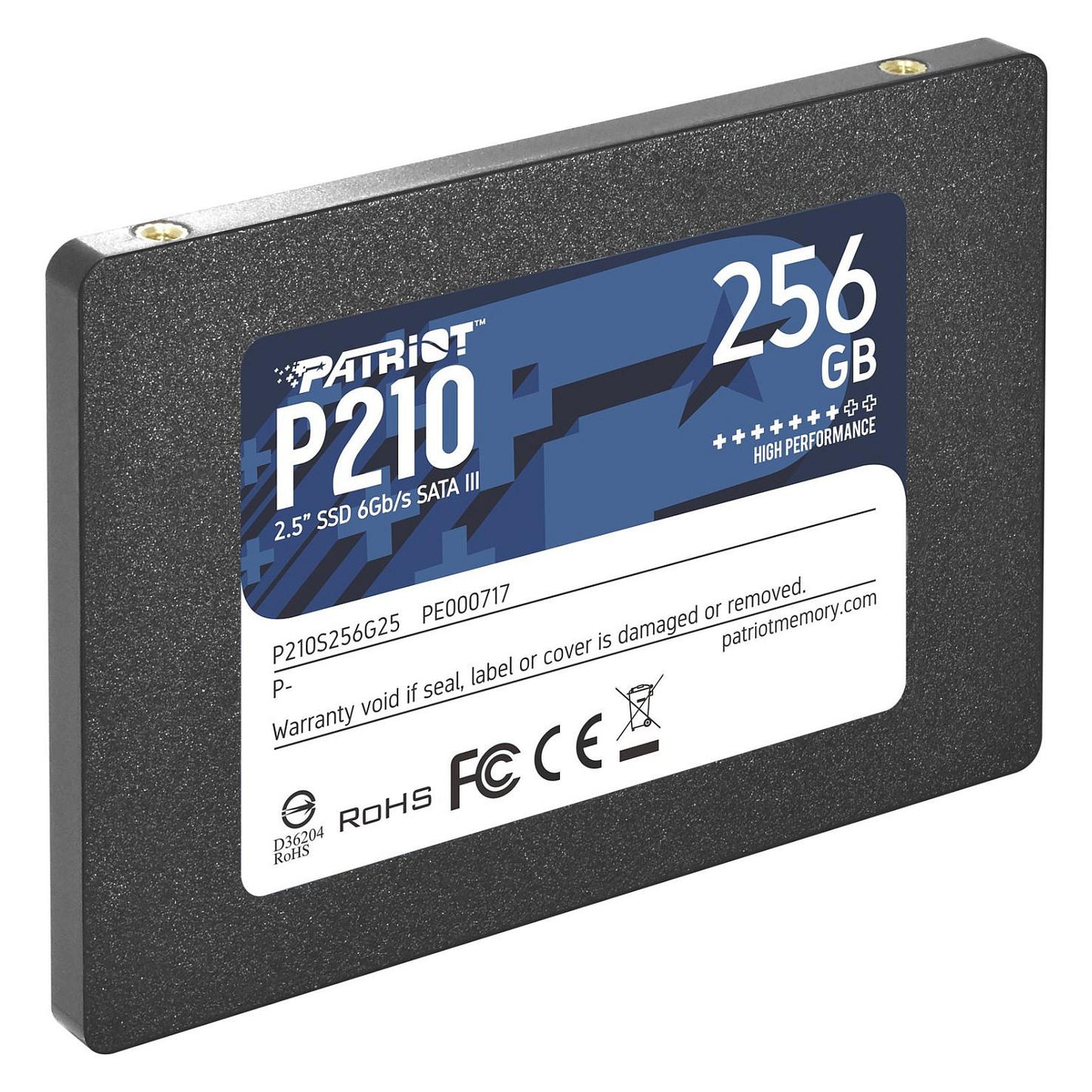 2,5" Patriot P210 256 GB (schwarz, SATA 6 Gb/s, 2,5")