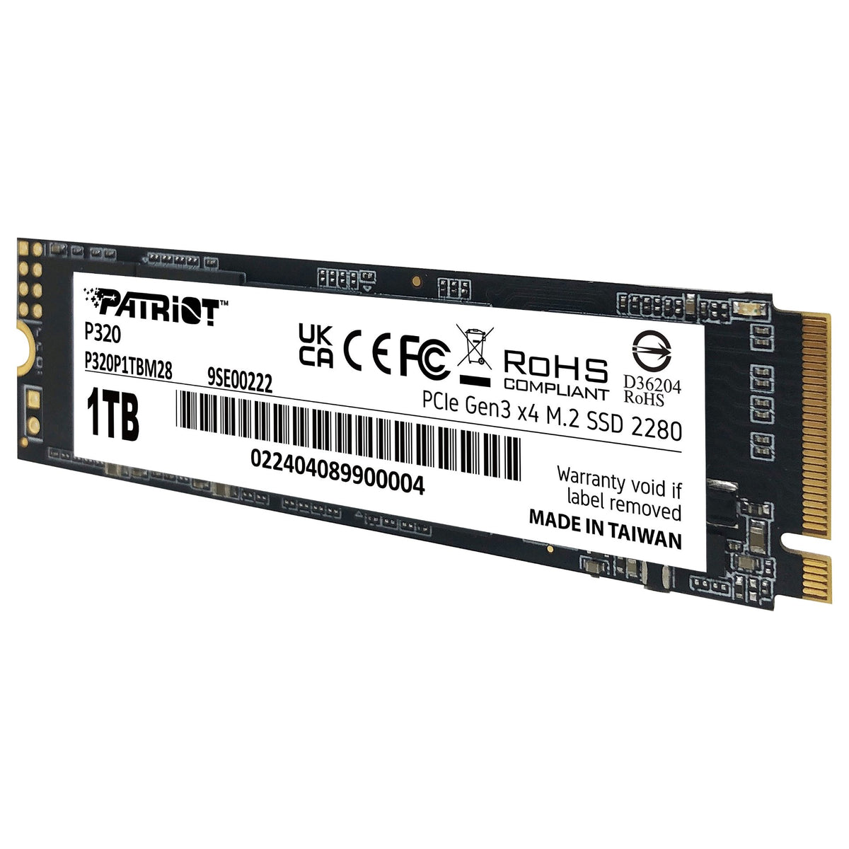 M.2 Patriot P320 1 TB (PCIe 3.0 x4, NVMe 1.3, M.2 2280)