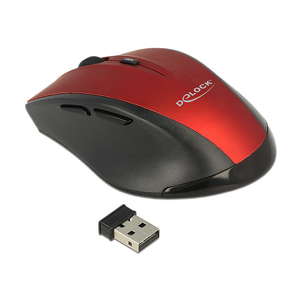 DELOCK Maus Ergonomische optische 5-Tasten Maus 2,4 G