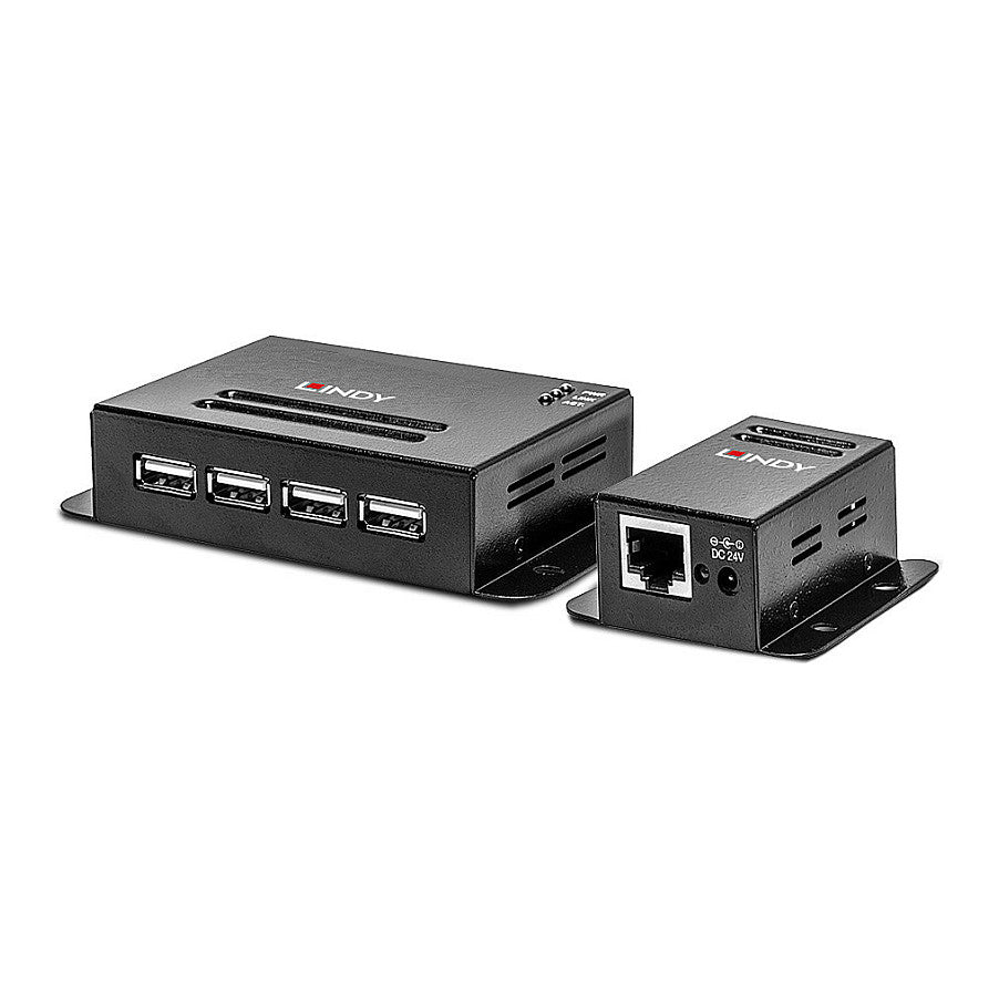LINDY Extender USB 2.0 Cat5 Power over RJ45 4 Port 50m