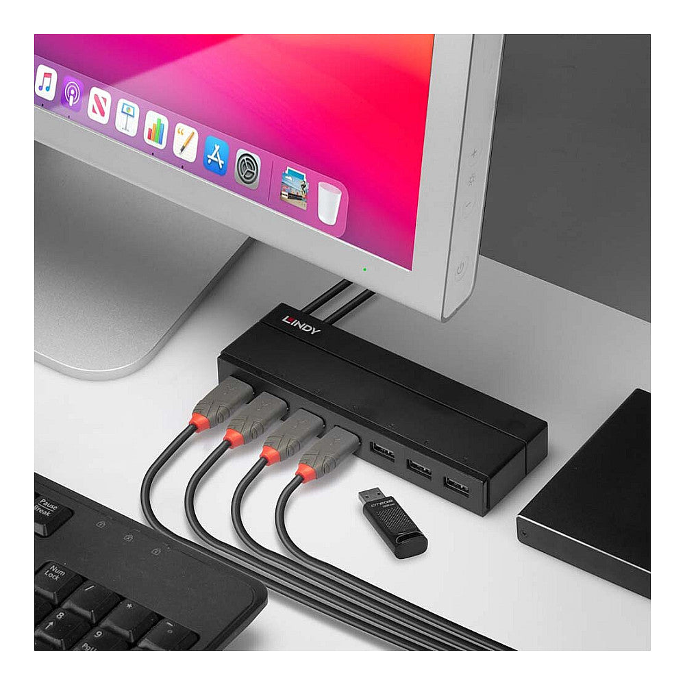 LINDY USB 3.1/3.0 Hub 7 Port mit Ladefunktion
