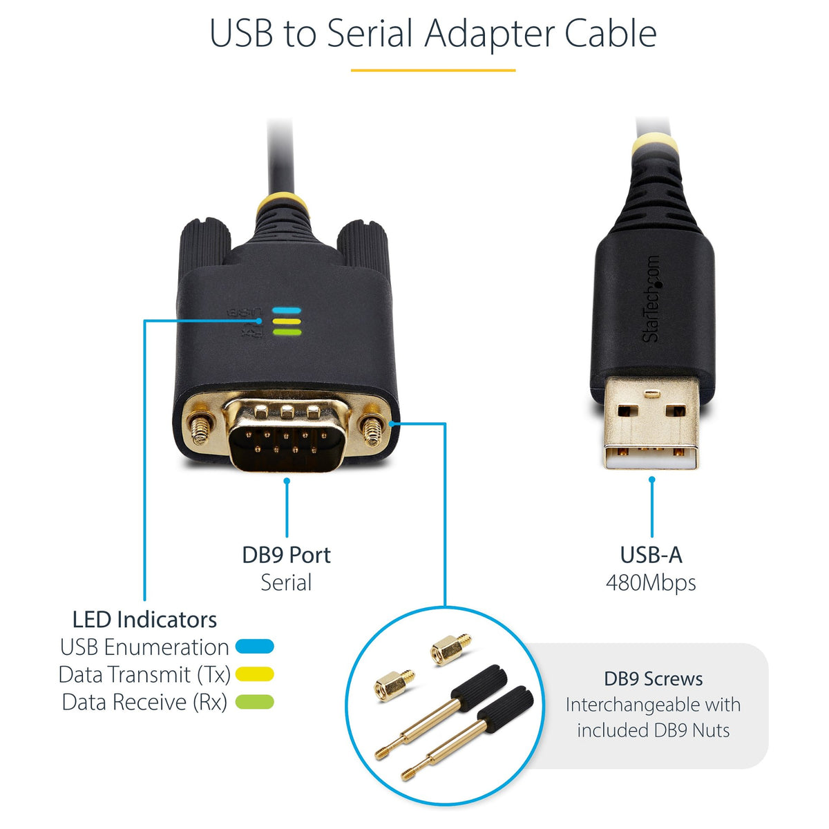 3FT/1M USB TO SERIAL CABLE