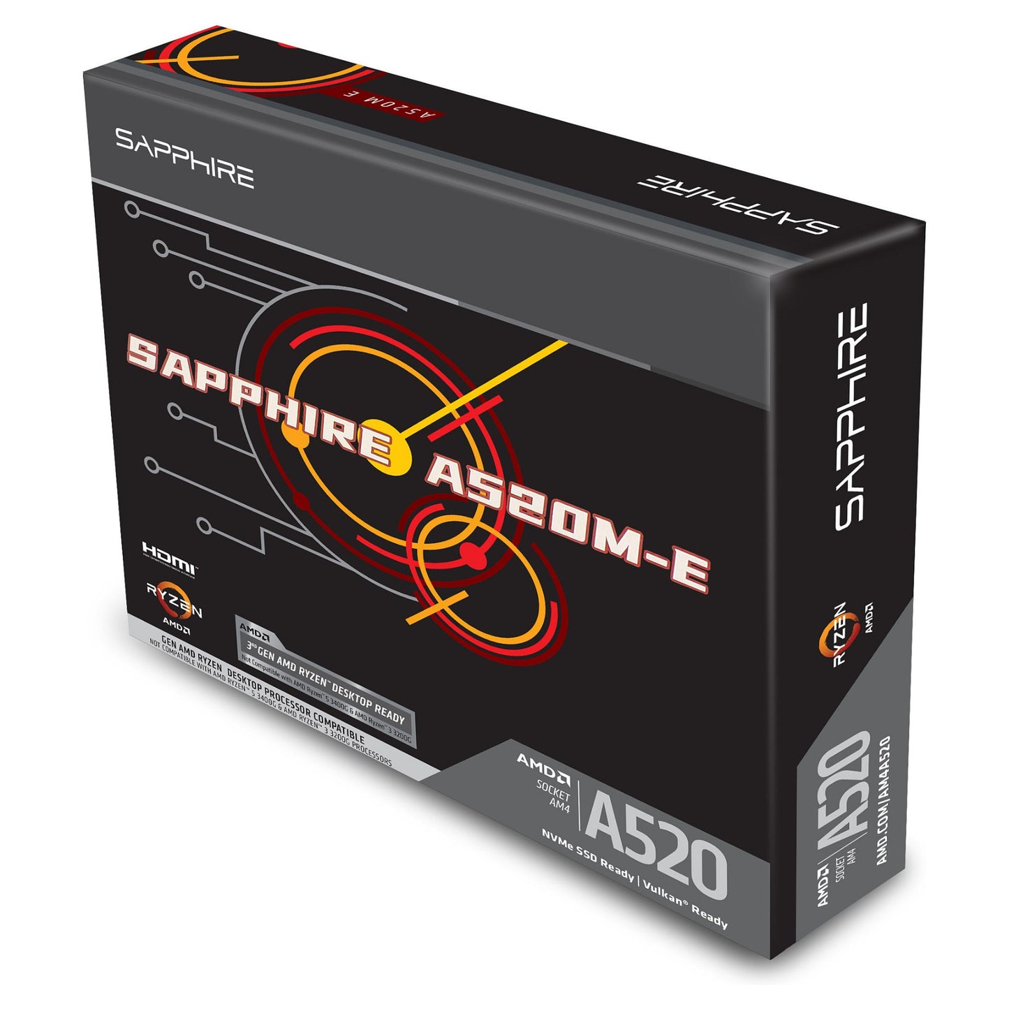 AM4 SAPPHIRE A520M-E Mainboard Sockel AM4