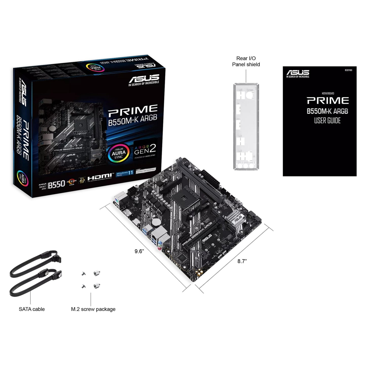 ASUS PRIME B550M-K ARGB (AMD,AM4,DDR4,mATX)