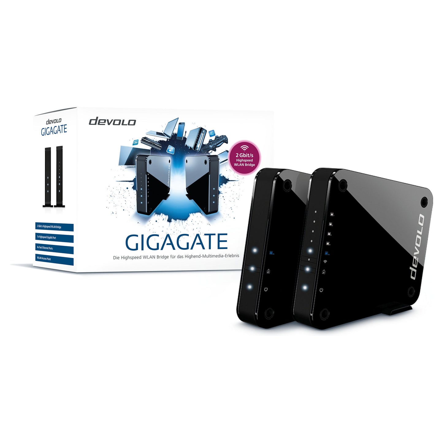 Devolo GigaGate Starterkit 2er Set High Speed WLAN Bridge Repeater. max. 2000 MB