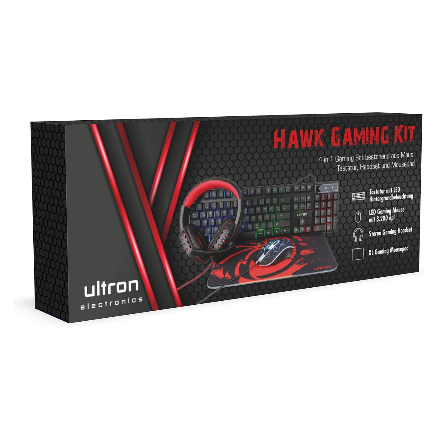 Ultron HAWK Gaming Set schwarz kabelgebunden 4in1