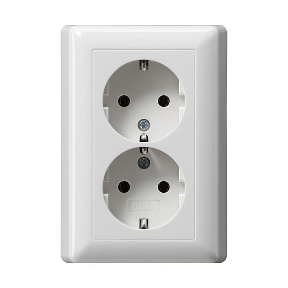 GIRA 078003 Doppel-SCHUKO-Steckdose Standard 55 reinweiß