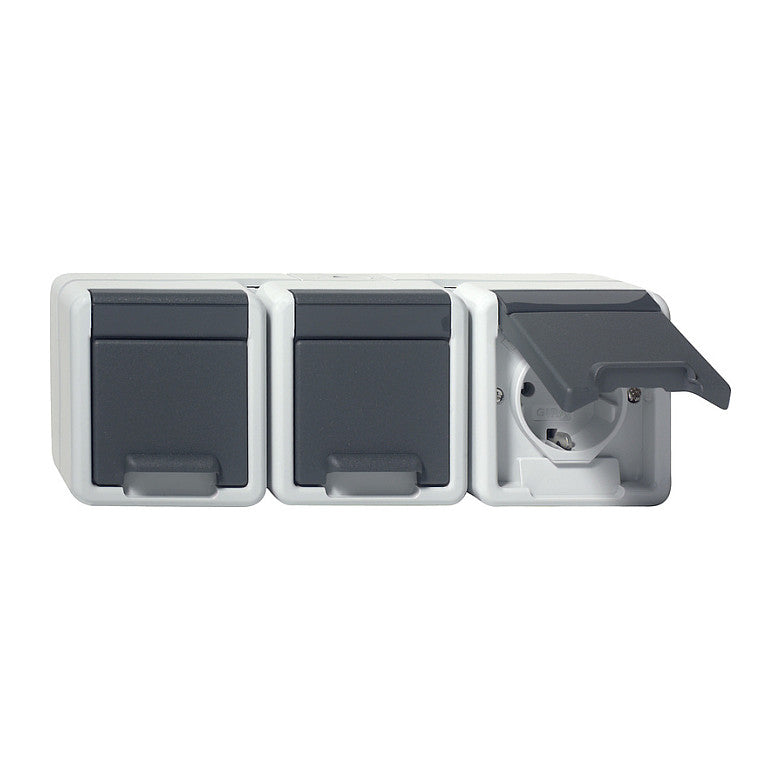 GIRA 478930 SCHUKO 3f waager. KD WG AP Grau