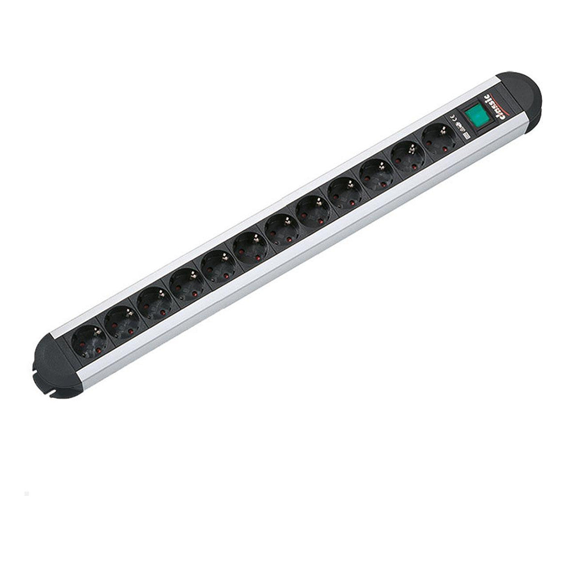 BACHMANN Steckdosenleiste ALU 12fach 45deg mit Schalter 1,75m