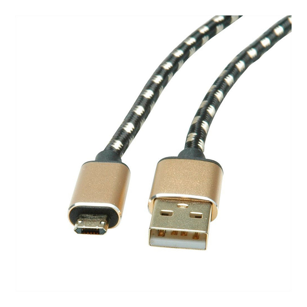 ROLINE GOLD USB 2.0 Kabel Typ A ST - Micro B ST reversibel 0,8m