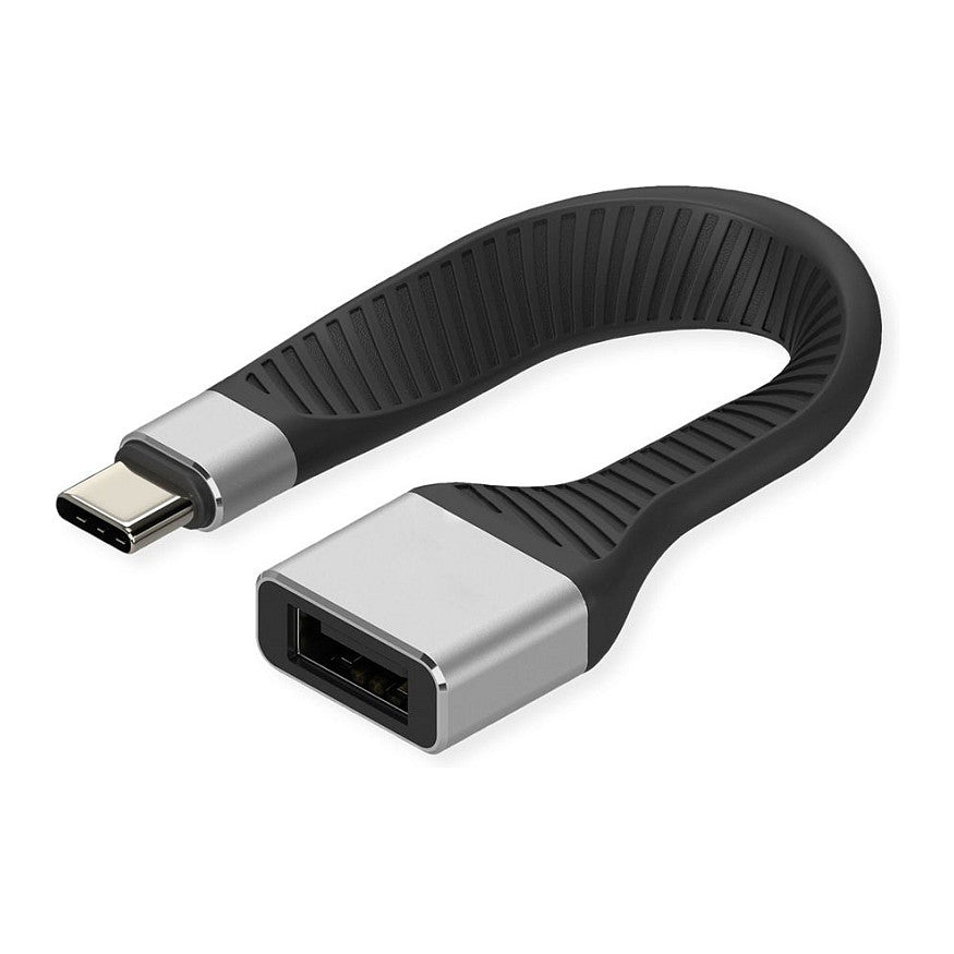 ROLINE USB 3.2 Gen 2 Silikonkabel C-A ST/BU 10Gbit/s Emark schwarz 11cm