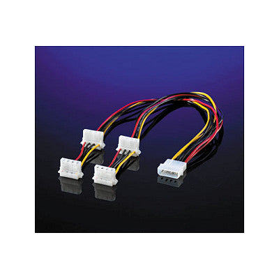 ROLINE Y-Kabel 4 pol. HDD / 4x 4 pol. HDD abgewinkelt 0,45m