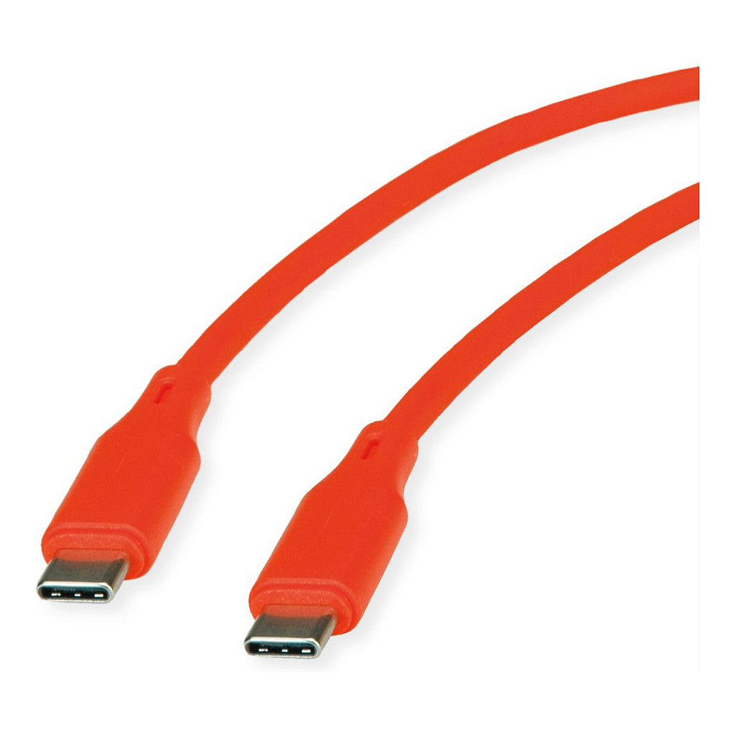 ROLINE USB 2.0 Kabel, Typ C-C, ST/ST, Silikon, 60W, orange, 1 m