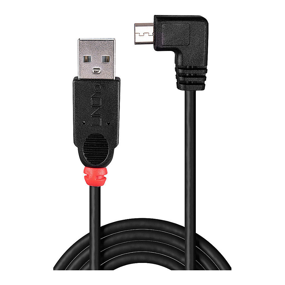 LINDY USB 2.0 Kabel Typ A/Micro-B 90° gewinkelt M/M 2m