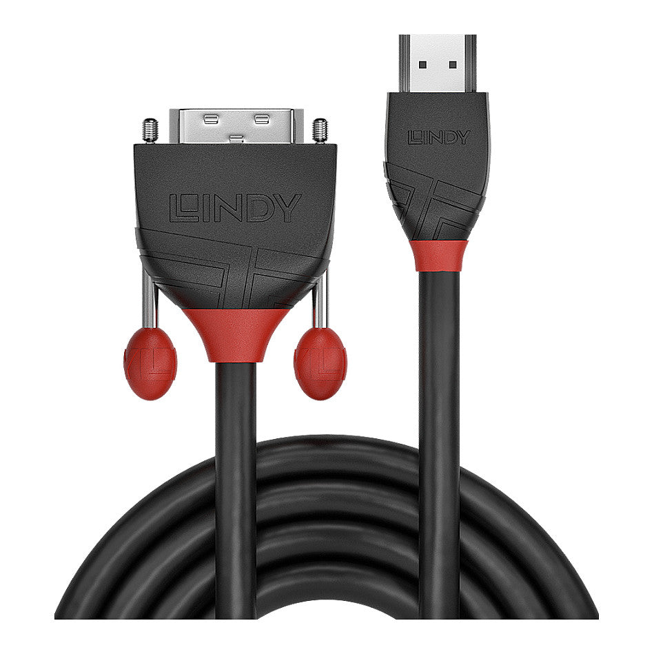 LINDY HDMI an DVI-D Single Link Kabel Black Line 1m
