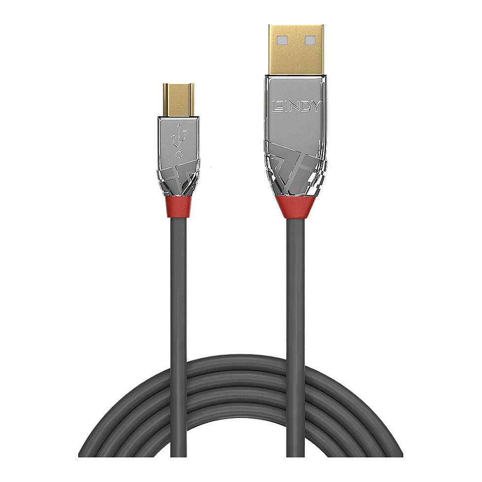 LINDY USB 2.0 Kabel Typ A/Mini-B Cromo Line M/M 2m