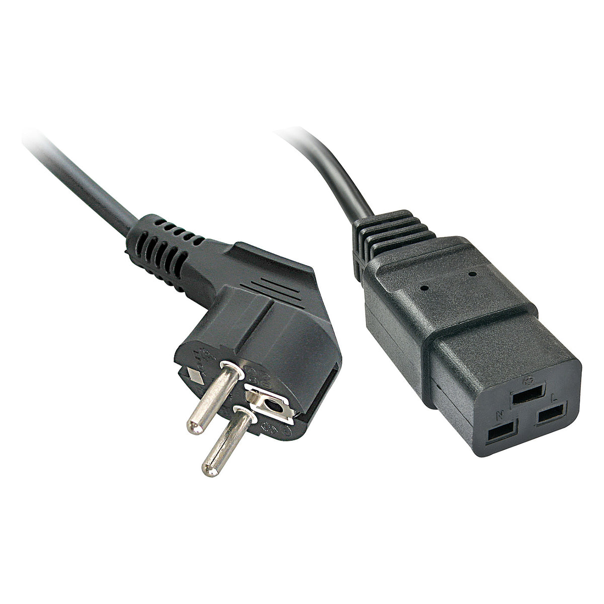 LINDY 2m Schuko auf IEC C19 Netzkabel fuer IEC-Kaltgeraeteverbindungen bis 16A