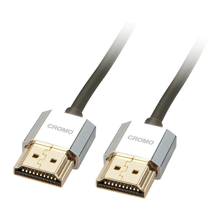LINDY HDMI High Speed Kabel CROMO Slim Ethernet A/A 0.5m