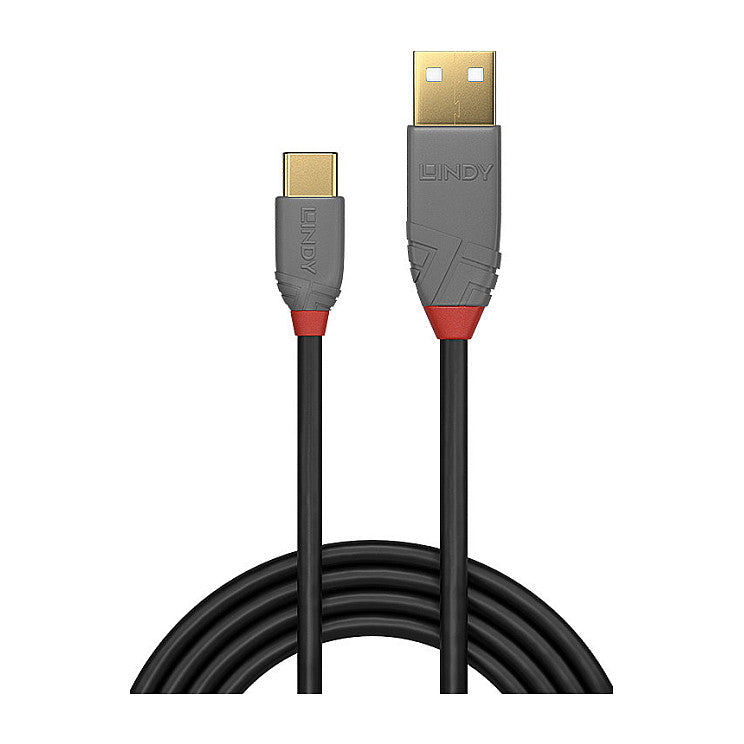 LINDY USB 2.0 Kabel Typ A/C Anthra Line M/M 3m