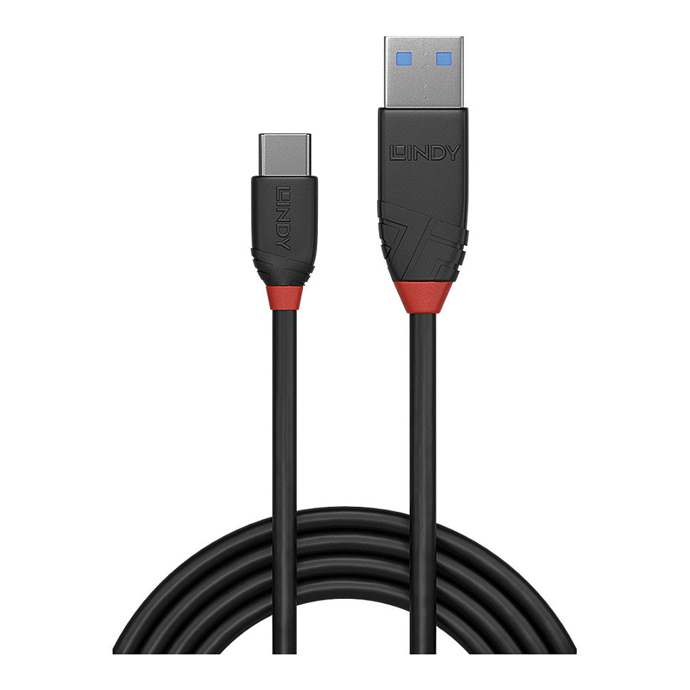 LINDY USB 3.1 Kabel Typ A/C 3A Black Line M/M 0.5m