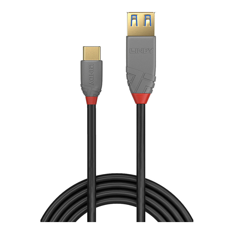 LINDY USB 3.1 Typ C an A Adapterkabel Anthra Line 0.15m